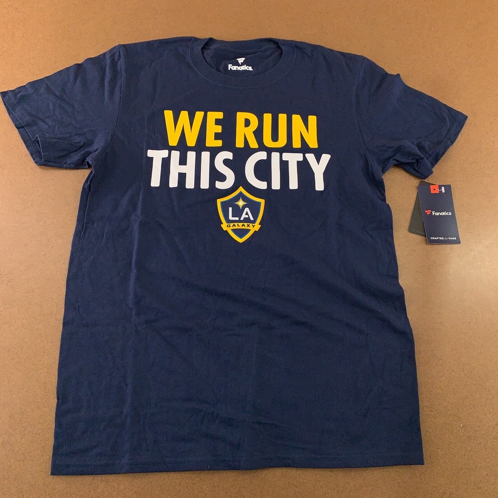LA Galaxy Fanatics Adult Size Medium Navy Short Sleeve Crew Neck T-Shirt NWT